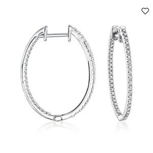 Ross-Simons .25ct Diamond Hoop Earrings NEW in box for Mother’s Day